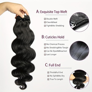 Extension <span class=keywords><strong>per</strong></span> Capelli Umani al 100% con Onde Morbide, Colore Naturale, 8 Pezzi, 120G <span class=keywords><strong>per</strong></span> Confezione, Extension con Clip a Onde Sciolte, 16-26 Pollici - Product Image 5