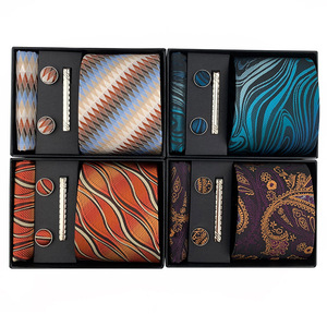 Carré de poche bon marché en gros Cravatte E accessoires bouton de manchette ensemble de cravates et foulards de poche cravates pour hommes ensemble de cravates - Product Image 1
