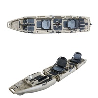 Bateau de pêche modulaire 14TF, kayak à pédales détachable, équipement de pêche inclus, kayak à pédales en plastique, batterie électrique, nouveau design 2025