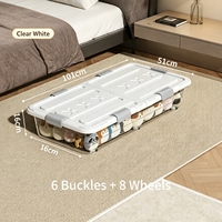 Mehrteilige Transparente Kunststoff-Aufbewahrungsbox mit Schnappverschluss-Deckel Stapelbare Moderne Unterbett-Organizer für Kleidung und Bettdecken mit 360°-Rädern