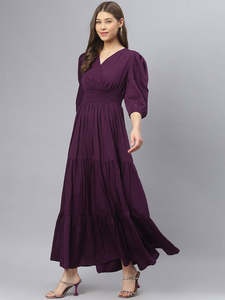 Women's Solid Wrap Fit and Flare V-Neck Maxi <b>Dress</b> for Woman Festive Fancy Casual Outfit Trending Stylish Long One Piece <b>Dresses</b> - Product Image 6