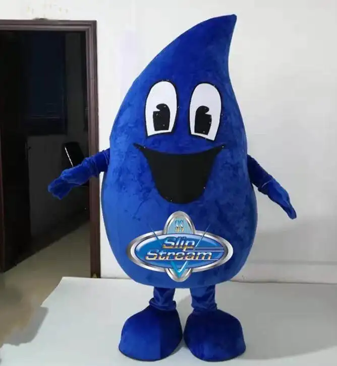 Costume de mascotte d'eau bleu foncé HOLA/mascotte goutte d'eau adulte