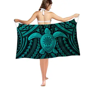 Commercio all'ingrosso Sarong Hawaiian Lavalava Spiaggia Pareo Sarong Polinesiana Tartaruga Stampa Donne Costume Da Bagno del Pannello Esterno Dell'involucro Spiaggia di Occultamento del Bikini