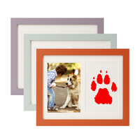 Haustier-Pfotenabdruck Fotorahmen 7 & 10 Zoll Handabdruck-Display mit Stempelkissen Andenken-Schattenbox