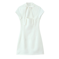 PB&ZA Femme 2026 Nouvelle Collection Été Chic et Tendance Robe Courte Mini avec Nœud Décoratif Vintage Robes Féminines Vestidos Robe Mujer