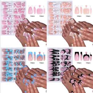 288 pièces/boîte couverture complète <span class=keywords><strong>Gel</strong></span> manucure artificielle Extension conseils 12 couleurs orteil doigt ABS faux ongles français presse <span class=keywords><strong>sur</strong></span> les ongles - Product Image 2