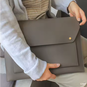 PU Da Thư Mục Tập Tin Công Suất Lớn Tài Liệu Túi Máy Tính Kinh Doanh Nút Không Thấm Nước Máy Tính Xách Tay Trường Hợp Văn Phòng Tổ Chức - Product Image 2