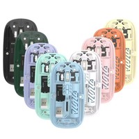 Souris sans fil ergonomique 3D transparente Macaron RGB, double mode 2.4g+BT, légère, portable, rechargeable