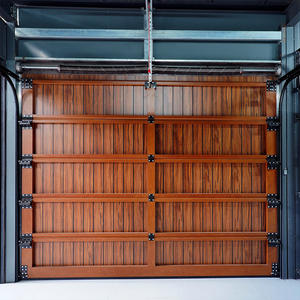 Porte de <span class=keywords><strong>garage</strong></span> sectionnelle moderne en bois grainé de style électrique pour maison de luxe australienne, montage encastré, 16x7 - Product Image 5