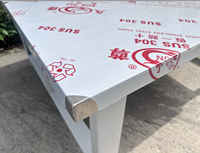 Banc de travail extra large en acier inoxydable 304 robuste avec tiroirs robustes, table d'atelier industrielle pour ateliers