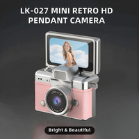 LK-027 Kamera Mini Gantung untuk Mahasiswa Kampus Retro CMOS Kamera Jempol Portabel Layar Lipat HD 1280x720 Layar IPS 1,47 inci