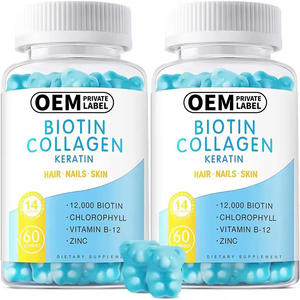 Complément alimentaire pour cheveux au collagène, gummies à la biotine, gummies au collagène avec biotine et vitamine C, fourni par l'usine - Product Image 1