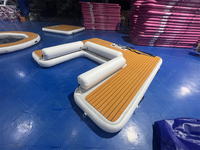 Drop Stitch Jouets aquatiques durables Jetski gonflable Dock Jet Ski Floating Dock Pontoon For Yacht U Inflatable Yacht Island C Dock