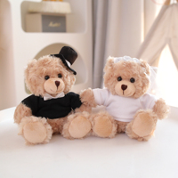 Ours en peluche du fabricant, robe de couple, jouet en peluche doux pour la Saint-Valentin, décorations de mariage, remplissage en coton PP
