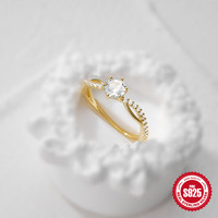 Mode vente chaude 925 en argent Sterling classique à six griffes princesse coupe CZ Zircon à la mode fête bague de mariage