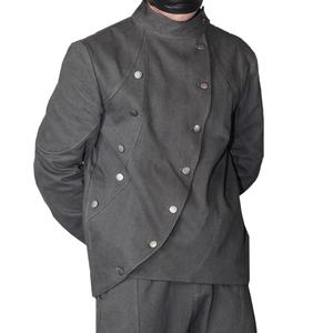 เสื้อแจ็คเก็ตผู้ชายผ้าทวิลคอตตอน 100% แบบขายส่งสำหรับฤดูใบไม้ผลิ ทรงคอร์ทแจ็คเก็ตติดกระดุมสองแถว กระดุมแบบไม่เรียงแถว ทรงสั้น - Product Image 3