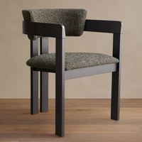 Fauteuil de salle à manger en bois massif, dossier incurvé enveloppant, accoudoirs en U, chaise d'appoint moderne du milieu du siècle