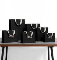 Pabrik Sablon Tas Kertas Ivory Board Logo Custom, Jual Langsung, Kualitas Tinggi untuk Tas Belanja Pakaian, Sepatu, Kaus Kaki