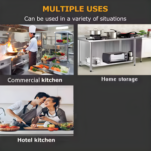 Table de travail de cuisine en acier inoxydable à deux niveaux, vente chaude, prix de gros, table de préparation en inox pour hôtels et restaurants - Product Image 4
