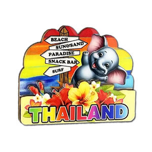 Magneti per Frigorifero in Legno MDF Personalizzati con Elefanti Thailandesi, Souvenir di <span class=keywords><strong>Phuket</strong></span>, Chiang Mai, Bangkok - Product Image 4