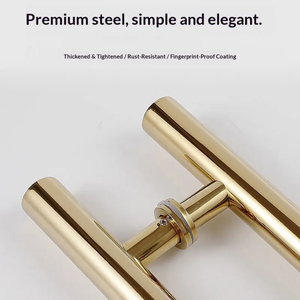 Stainless Steel Round Tube Handle for Glass <strong>Doors</strong>, Black and Rose <strong>Gold</strong> Fingerprint-free Large Handle for Wooden Sliding <strong>Doors</strong> - Product Image 4