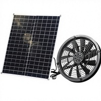 Ventilateur axial DC à énergie solaire étanche de 9 pouces en silicium monocristallin de 20 W avec roulement à billes pour petits poulaillers et niches pour animaux de compagnie