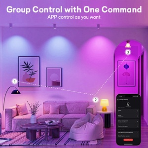 <span class=keywords><strong>Ampoule</strong></span> LED intelligente WiFi RGBW à intensité variable et changement de couleur, culot E27 en aluminium, contrôle vocal Alexa, 800lm CRI 80-90 - Product Image 2