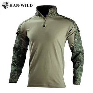 HAN WILD Apparel Manufacturer Tactical Shirts Wholesale Tear Resistant Combat 1/4 Zip Sport T-Shirt