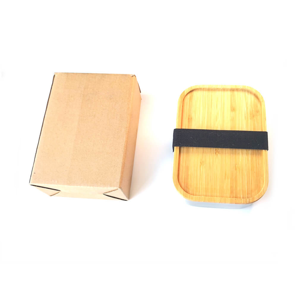 Многоразовый экологически чистый бамбуковый Ланч-бокс из нержавеющей стали/бамбуковый Ланч-бокс с крышкой