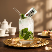 Gobelet en verre borosilicate de 16 oz avec couvercle en bambou et paille, tasse moderne réutilisable pour cola, bière, boissons glacées