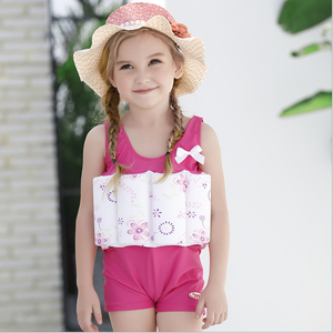Printing Safety Kids Girls One Piece Flat Angle Floating Buoyancy Swimwear <strong>Swimsuit</strong> for Children - Product Image 4