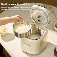 2.5L Mini Cuiseur à Riz Intelligent En Acier Inoxydable En Céramique Antiadhésif Comprend Ménage Électrique En Plastique Pot Intérieur Tasse À Mesurer Hôtels
