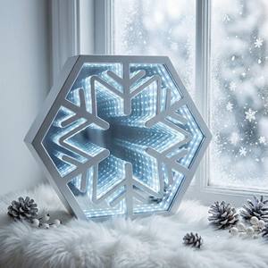 Nuova Creativa Insegna al Neon a Specchio <span class=keywords><strong>Infinito</strong></span> a Forma <span class=keywords><strong>di</strong></span> Stella Dorata 3D LED per Camera da Letto - Product Image 4