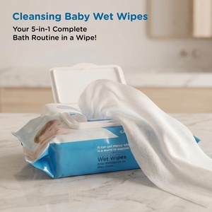 Lingettes humides de haute qualité, jetables, petit format, pour bébé, 80 lingettes, non parfumées, à base d'eau, en stock en Chine - Product Image 2