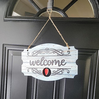 Décorations de bienvenue pour la maison Suspension en bois avec pièces de vacances saisonnières Décorations de porche intérieur extérieur Cadeau de plaque de porte