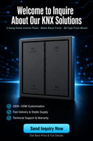 Interrupteur tactile intelligent KNX 2 gangs 4 commandes, avec fonctions de gradation et de contrôle de scènes, pour rideaux, télécommande et contrôle par application, en métal, IP20, pour Hôtels, Villas, Bureaux