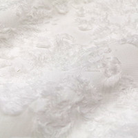 Mousseline de soie, 1 pièce, design de plumes, fleurs, découpe sur tissu