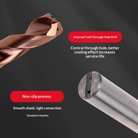 Foret à refroidissement externe à tige droite en carbure monobloc, revêtement bronze 3D, 75 degrés, pour usinage CNC