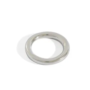 S990 saf gümüş Minimalist takı dairesel yuvarlak parlak gümüş yüzük 990 kadın dekorasyon nişan yüzüğü