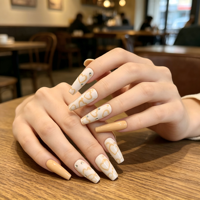Venta al por Mayor de 24 Uñas Postizas Largas con Forma de Ataúd y Pedrería en Forma de Corazón, Fáciles de Aplicar, Reutilizables, de ABS, con Etiqueta Privada Personalizada OEM