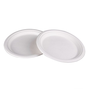 Usine En Gros Biodégradable Canne À Sucre Bagasse Papier Plat <span class=keywords><strong>Micro</strong></span>-ondes <span class=keywords><strong>Assiette</strong></span> De Service pour Camping - Product Image 4