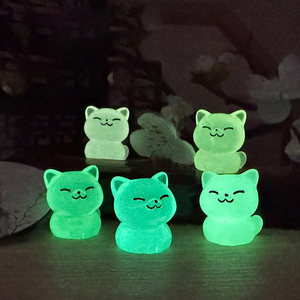 Adornos de Resina Ecológicos con Temática Kawaii en <span class=keywords><strong>3D</strong></span>, Decoraciones Luminosas de Gatitos de Dibujos Animados para Escritorio y Coche - Product Image 3