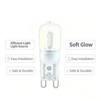 Ampoule LED G9 2W équivalent à 20 watts, remplacement de l'ampoule halogène G9, lumière blanc chaud doux 3000K, petite ampoule LED G9 pour lustre
