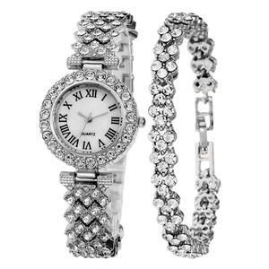 Offerta Speciale: Set di <span class=keywords><strong>2</strong></span> Pezzi con Orologio e Bracciale con Diamanti per Donna, Set di Gioielli di Lusso di Alta Qualità, Orologio al Quarzo Casual per Ragazze - Product Image 3