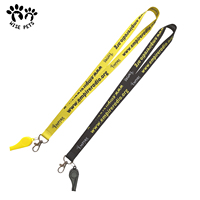 Pas de commande minimale Fabricant d'outils de cou personnalisés bon marché Impression par sublimation en polyester Longes personnalisées avec sifflet d'arbitre