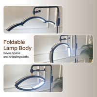 Lampe de sol demi-lune professionnelle réglable en hauteur pour salon de spa, pliable, avec support pour manucure