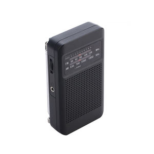 Radio portable AM FM 2 bandes compacte noire avec haut-parleur intégré, grand bouton de réglage, réception claire, pour la maison, l'extérieur, radio de poche - Product Image 2