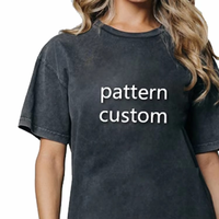 T-shirt décontracté pour femme, effet délavé, motif personnalisé, robe t-shirt vintage usée pour femme