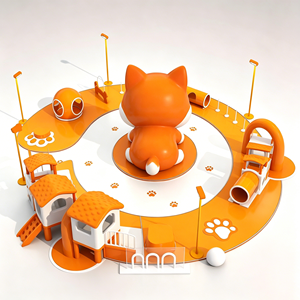 Équipement de terrain de jeu extérieur pour animaux de compagnie, matériau PE résistant à l'usure, ensemble de jeu d'agilité pour <span class=keywords><strong>chiens</strong></span> pour jardin, cour arrière, <span class=keywords><strong>parc</strong></span> pour animaux - Product Image 4