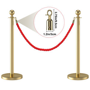 حبال حواجز حمراء ملتوية بطول 1500 مم، حبال وأعمدة للتحكم في الحشود، حواجز مرورية - Product Image 3